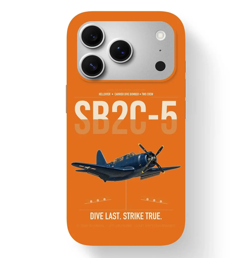 SB2C-5 Helldiver design on orange magsafe iphone case, for iPhone 17 Pro