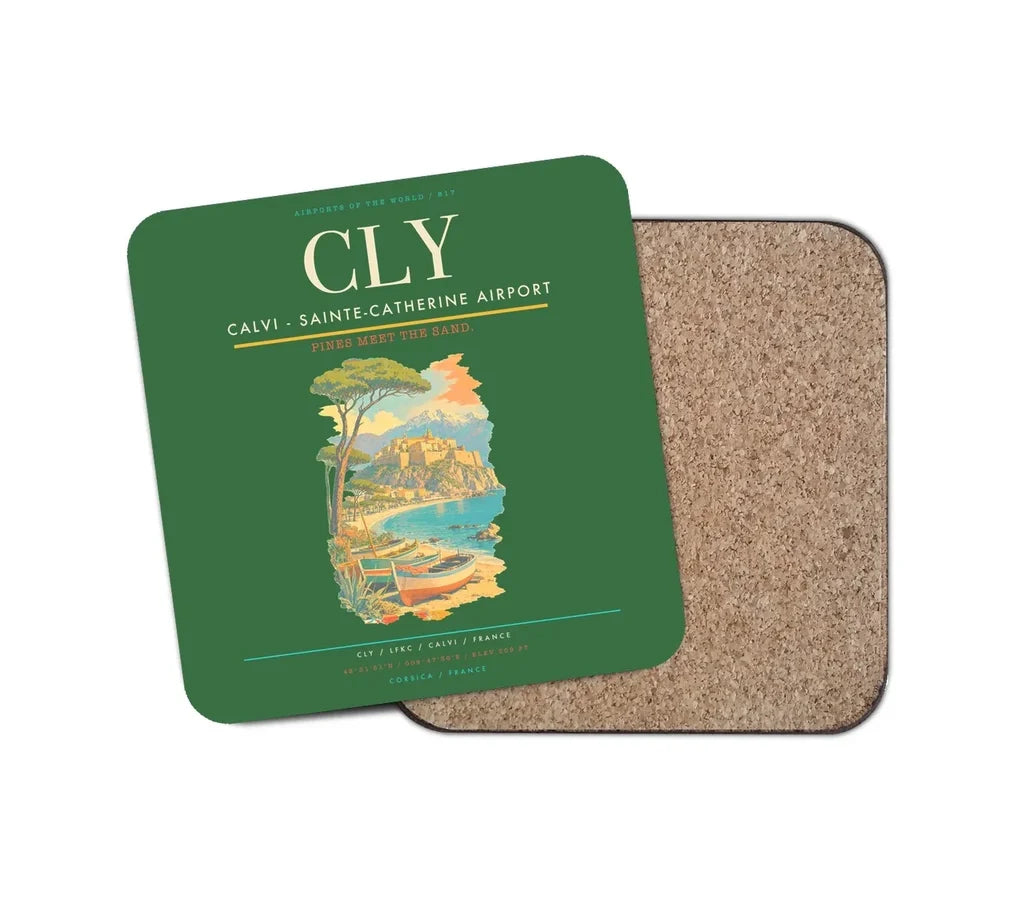Calvi - Sainte-Catherine Airport CLY Coaster 1-Piece - Green