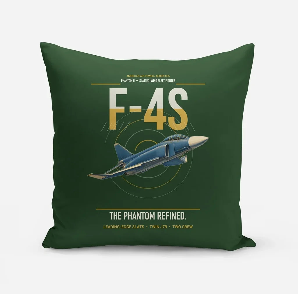 F-4S Phantom II design on dark green pillow