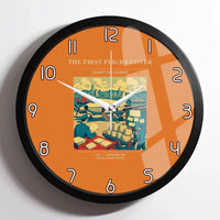 Thumbnail for VINTAGE G4107 - The First Flight Cover - Designed Wall Clocks design on orange framed