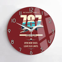 Thumbnail for Boeing 787-8 Dreamliner design on dark red no frame wall clock