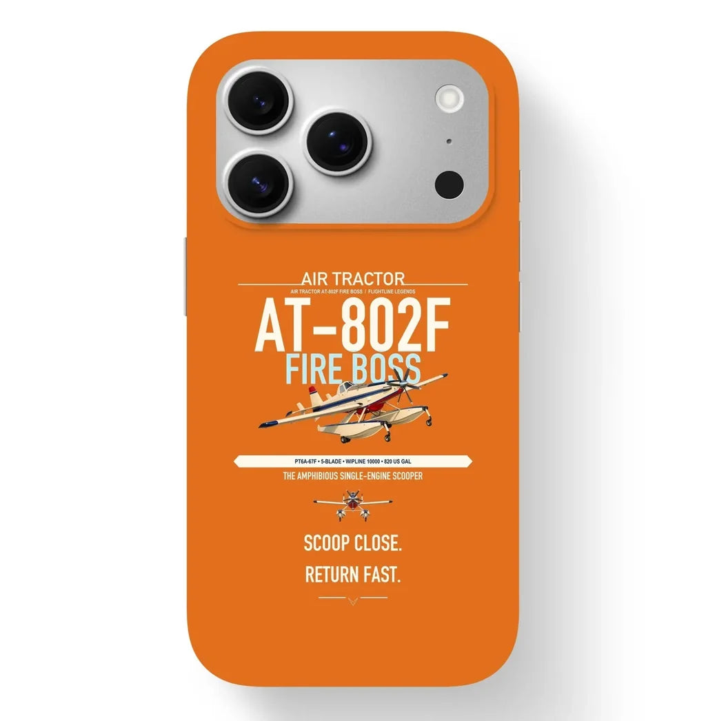 Air Tractor AT-802F Fire Boss design on orange magsafe iphone case, for iPhone 17 Pro