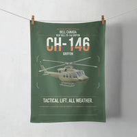 Thumbnail for Bell Canada CH-146 Griffon design on dark green towel