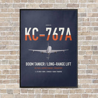 Thumbnail for Boeing KC-767A vertical canvas print - framed - navy blue background