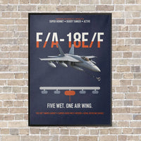 Thumbnail for F A-18E F Buddy Tanker vertical canvas print - framed - navy blue background