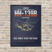 Thumbnail for Leonardo HH-139B vertical canvas print - framed - navy blue background