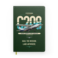 Thumbnail for Cessna 208 Caravan design on dark green notebook