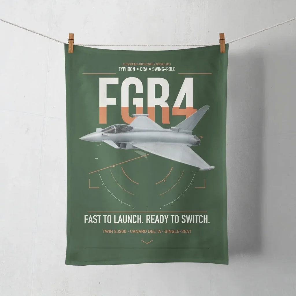Eurofighter Typhoon FGR4 design on dark green towel
