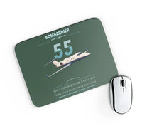 Thumbnail for Bombardier Learjet 55 design on dark green rectangle mouse pad