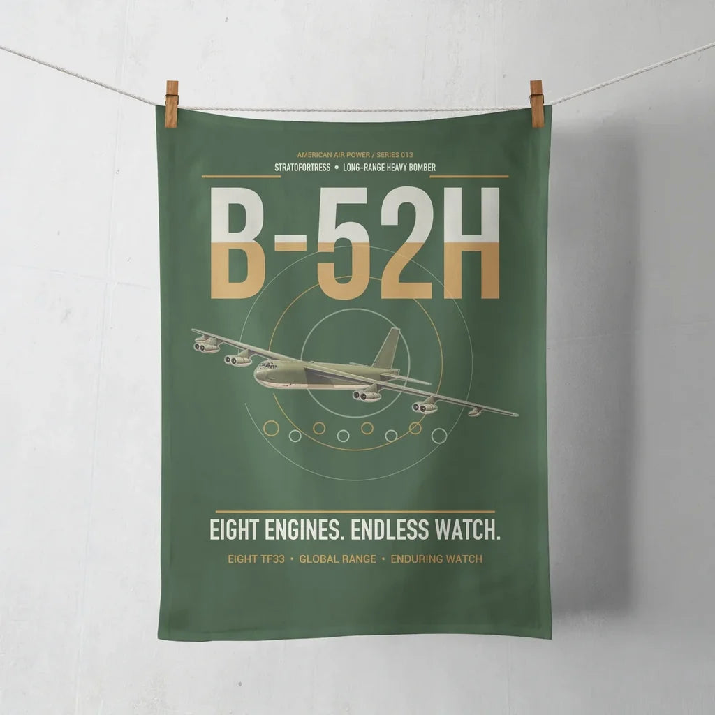 B-52H Stratofortress design on dark green towel