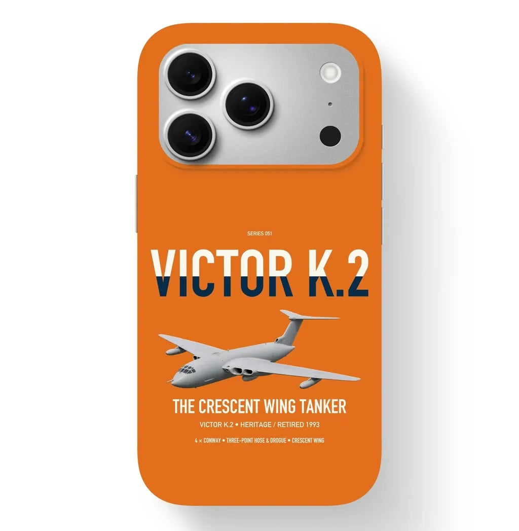 Handley Page Victor K.2 design on orange magsafe iphone case, for iPhone 17 Pro