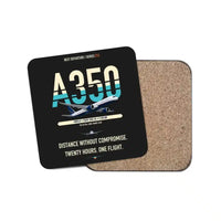 Thumbnail for Airbus A350-900ULR design on black 1 piece coaster