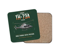 Thumbnail for Leonardo TH-73A Thrasher design on dark green 1 piece coaster