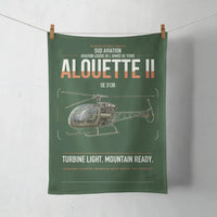 Thumbnail for Sud Aviation SE 3130 Alouette II design on dark green towel