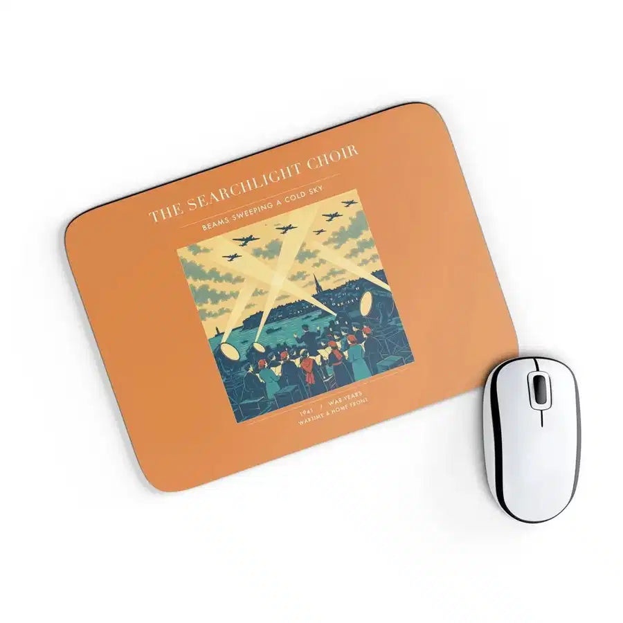 VINTAGE G4504 - The Searchlight Choir - Designed Mouse Pads design on orange rectangle
