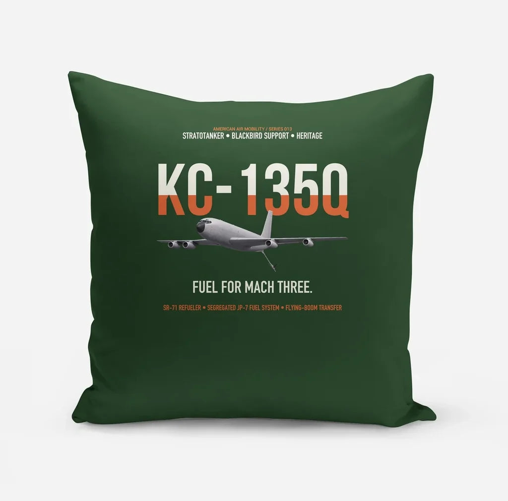 KC-135Q Blackbird Tanker design on dark green pillow