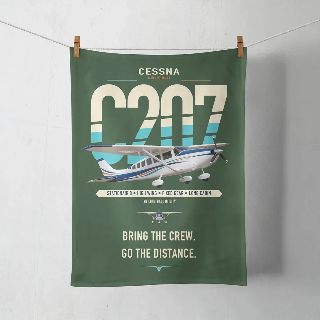 Cessna T207A Stationair 8 design on dark green towel