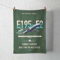 Thumbnail for Embraer E195-E2 design on dark green towel