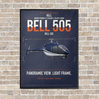 Thumbnail for Bell 505 vertical canvas print - framed - navy blue background