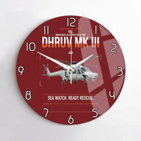 Thumbnail for HAL ALH Dhruv Mk III design on dark red no frame wall clock