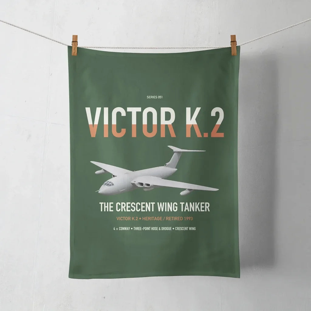 Handley Page Victor K.2 design on dark green towel