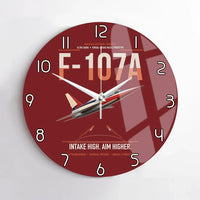 Thumbnail for F-107A Ultra Sabre design on dark red no frame wall clock