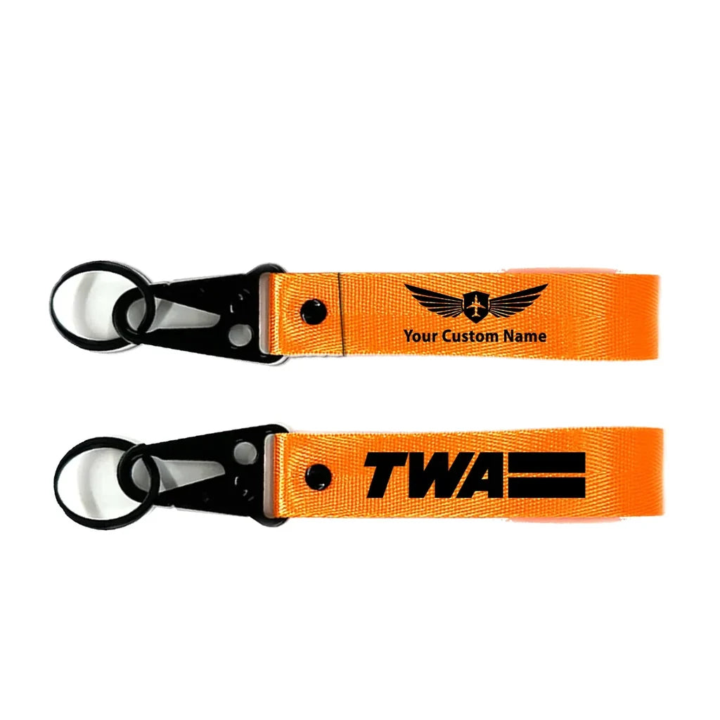 Trans World Airlines (TWA) Hawk-shaped key chain, Orange+ NAME