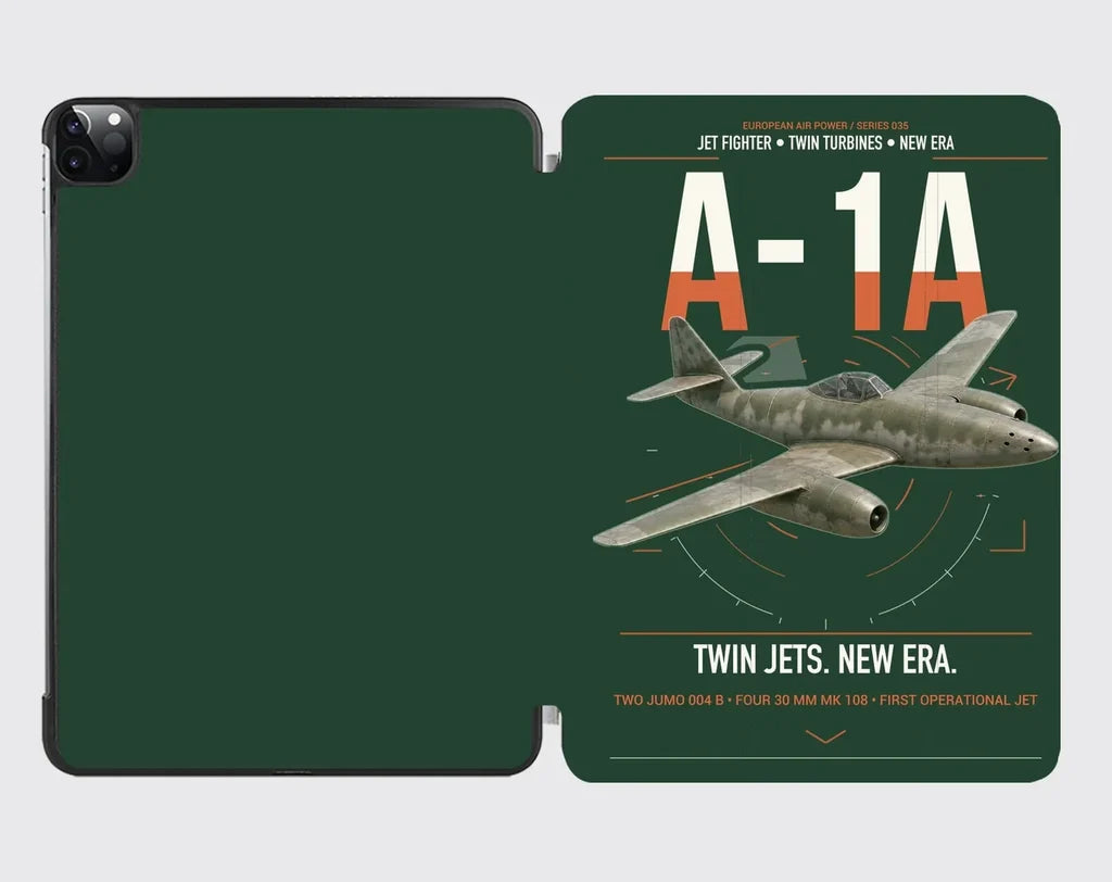 Messerschmitt Me 262A-1a design on dark green ipad tablet case