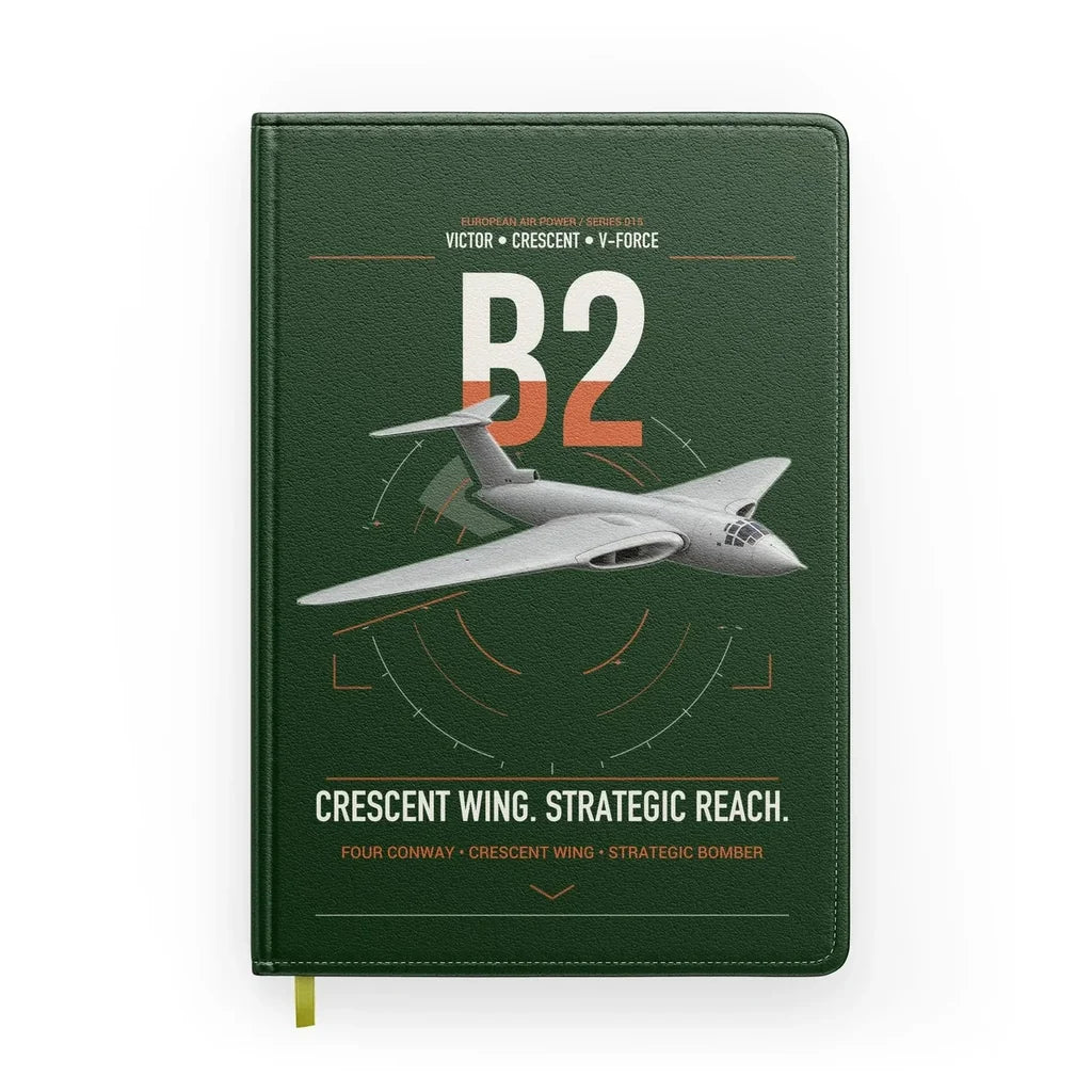 Handley Page Victor B2 design on dark green notebook