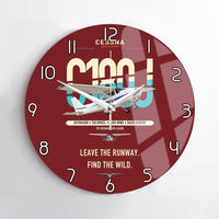 Thumbnail for Cessna 180J Skywagon design on dark red no frame wall clock