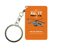 Thumbnail for Bell AH-1Z Viper design on orange designed key chain, double-side print