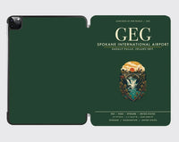 Thumbnail for Spokane International Airport (GEG) design on dark green ipad tablet case