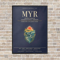 Thumbnail for Myrtle Beach International Airport MYR vertical canvas print - framed - navy blue background