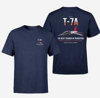 Thumbnail for T-7A Red Hawk design on navy blue double-side t-shirt, double-side print