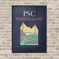 Thumbnail for Tri-Cities Airport PSC — Pasco vertical canvas print - framed - navy blue background