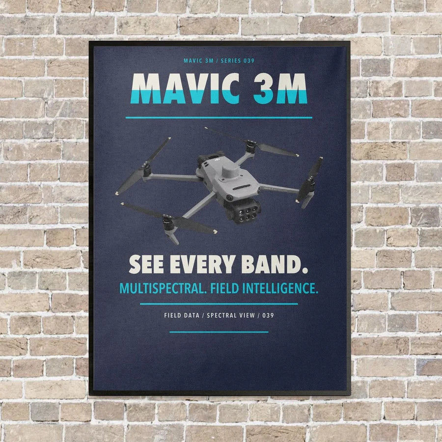 DJI Mavic 3 Multispectral vertical canvas print - framed - navy blue background