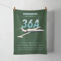Thumbnail for Bombardier Learjet 36A design on dark green towel