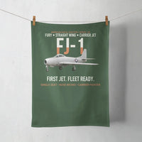 Thumbnail for FJ-1 Fury First Fury Straight Wing design on dark green towel