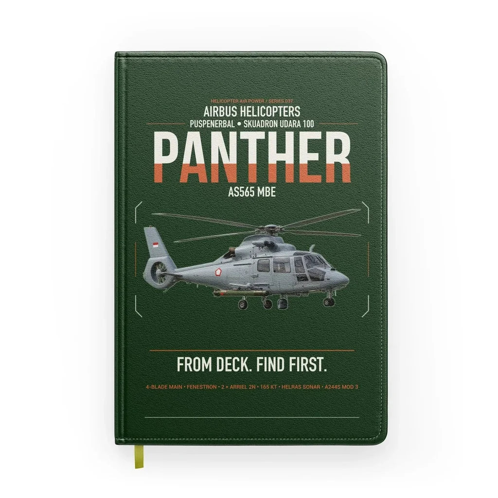 Airbus Helicopters AS565 MBe Panther design on dark green notebook