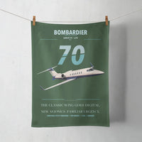 Thumbnail for Bombardier Learjet 70 design on dark green towel