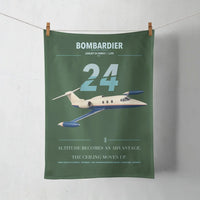 Thumbnail for Bombardier Learjet 24 design on dark green towel