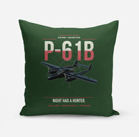 Thumbnail for P-61B Black Widow design on dark green pillow