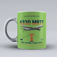 Thumbnail for Airbus A330 MRTT design on light green ceramic mug, double-side print