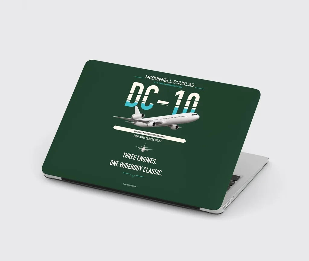 McDonnell Douglas DC-10 design on dark green MacBook case