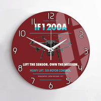 Thumbnail for Inspired Flight IF1200A design on dark red no frame wall clock
