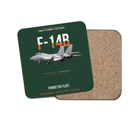 Thumbnail for F-14B Tomcat Power The Fleet design on dark green 1 piece coaster