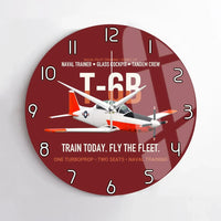 Thumbnail for T-6B Texan II Naval Aviator Training design on dark red no frame wall clock
