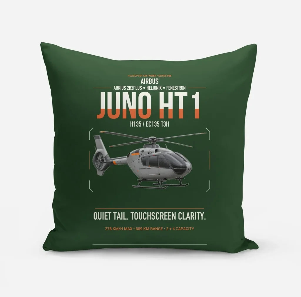 Airbus H135 Juno HT1 design on dark green pillow