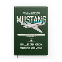 Thumbnail for Cessna Citation Mustang design on dark green notebook