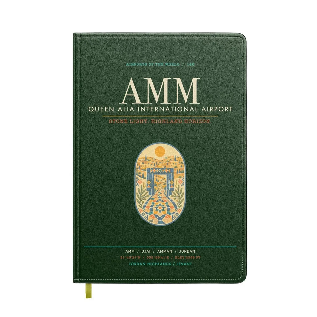 Queen Alia International Airport AMM - Highland Mosaic Gate - Dark Green